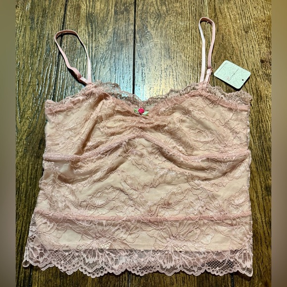 Free People Intimately Lacey Essential Cami in MISTY ROSE MSRP $48 Size S NWT - Picture 4 of 7